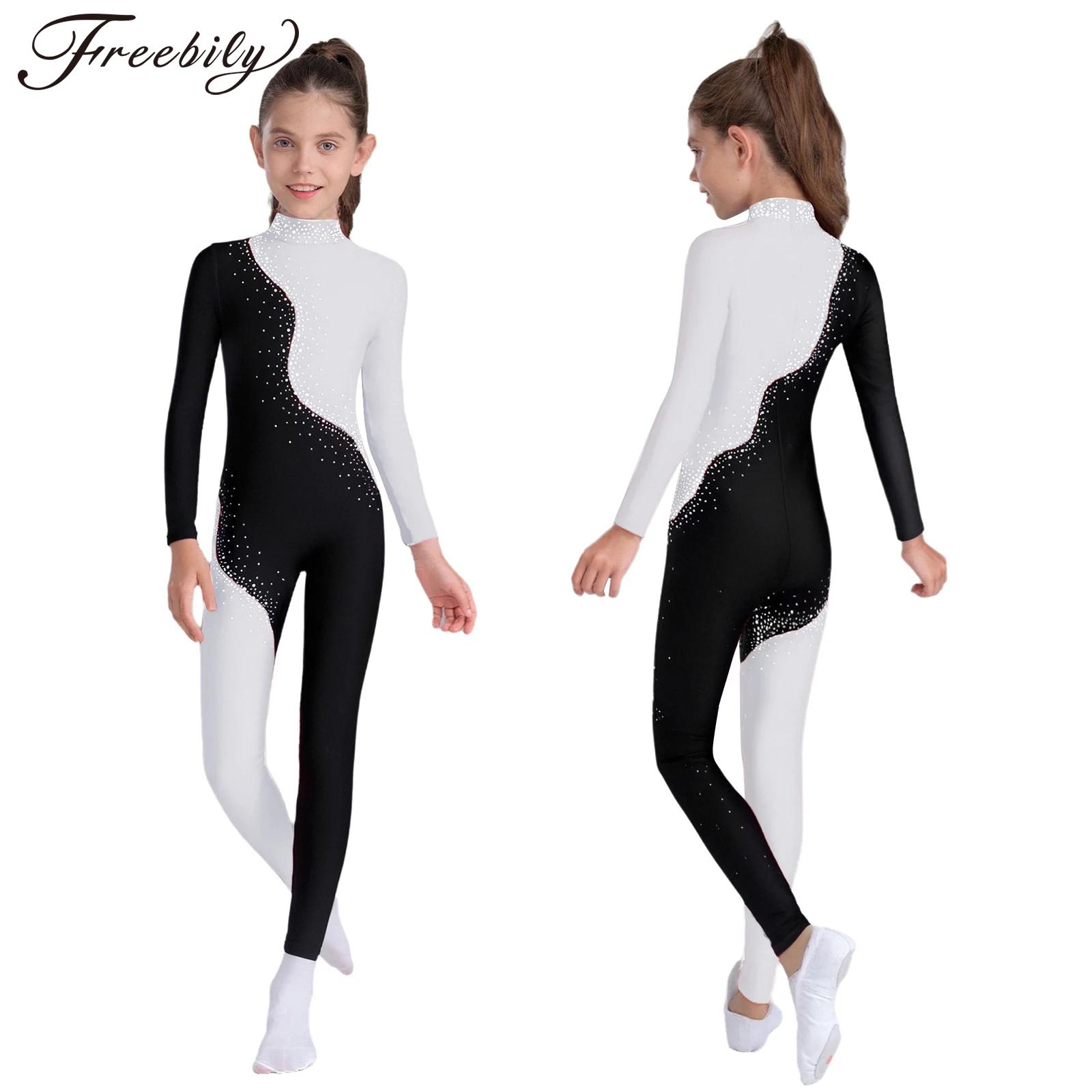 Yoga Fitness Model - Kids Girls Shiny Rhinestones Rhythmic Gymnastics