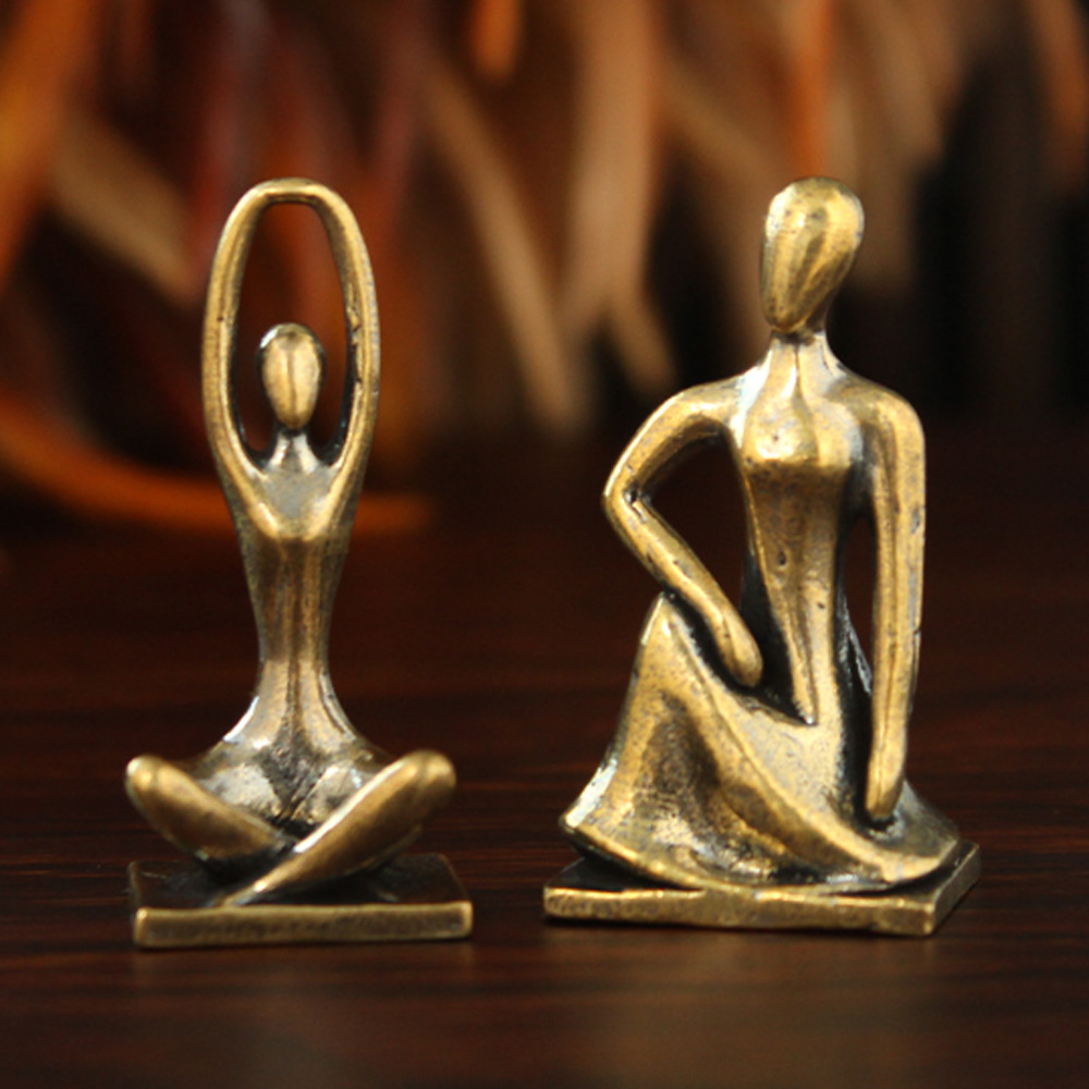 Yoga Fitness Model - Nordic Style Brass Yoga Girl Statue