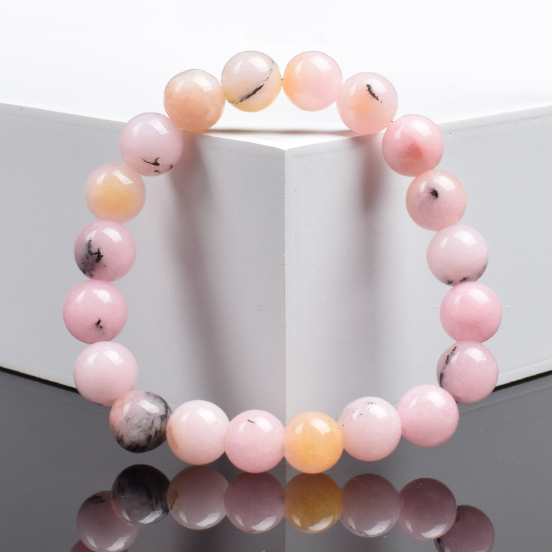 Natural Stone Pink Opal Beads  - đánh giá và giá Yoga Fitness Tracker