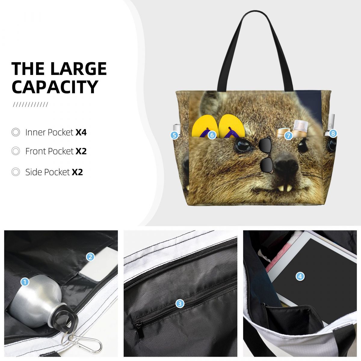 Rock Hyrax Photo Beach Tote Ba - đánh giá và giá Yoga Fitness Photos