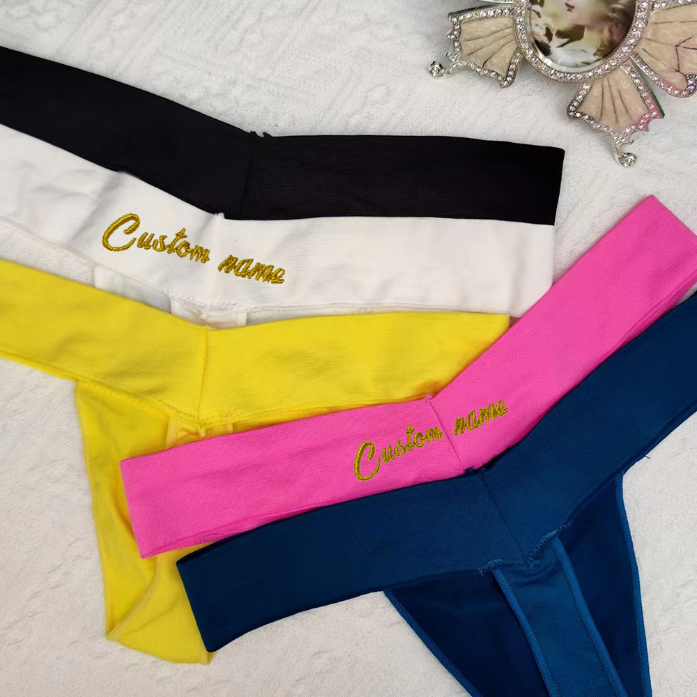 Custom Thong With Name Embroid - đánh giá và giá Yoga Fitness Name