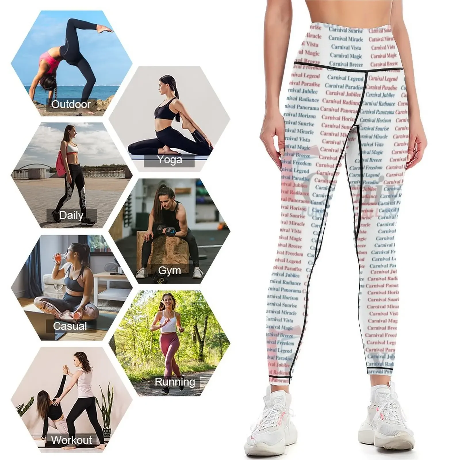 Carnival Ship Names Leggings w - đánh giá và giá Yoga Fitness Name